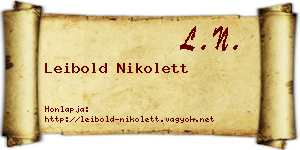 Leibold Nikolett névjegykártya